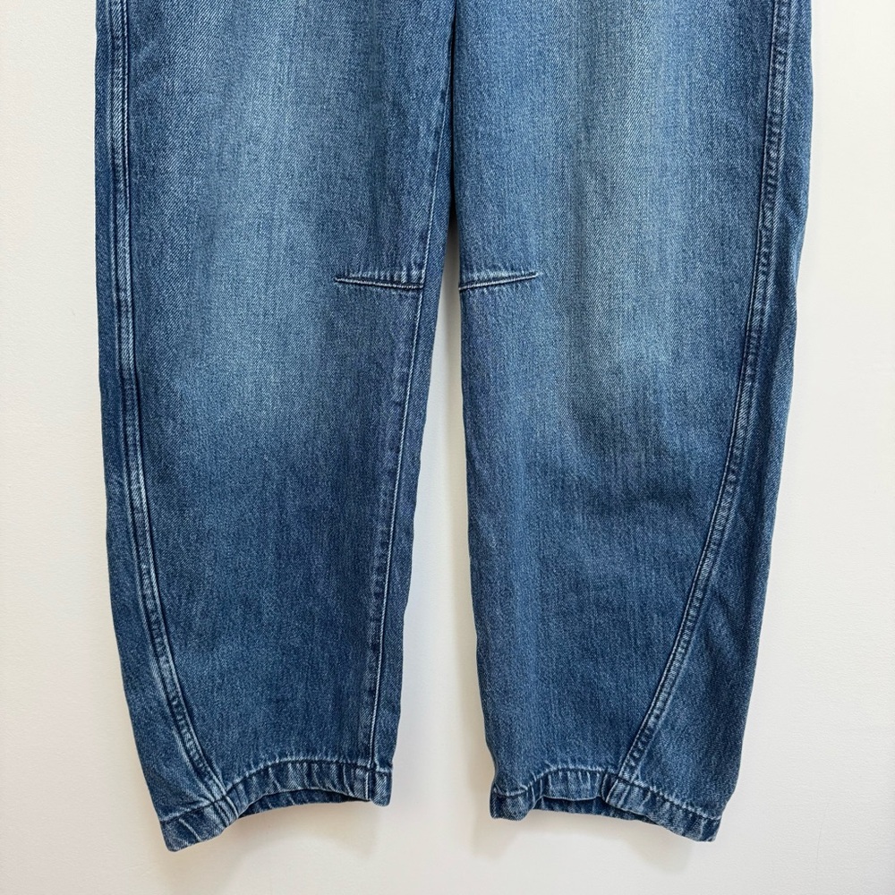 Gap Mid Rise Supersoft Pull On Barrel Leg Jeans Women Small Long NWT - Picture 5 of 13